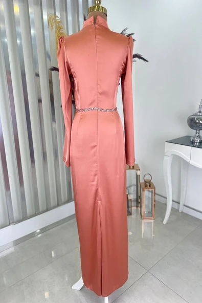 Sare Tesettür Abiye Soğan Kabuğu - Resim 3