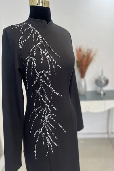 Bahar Tesettür Abiye Siyah - Resim 2