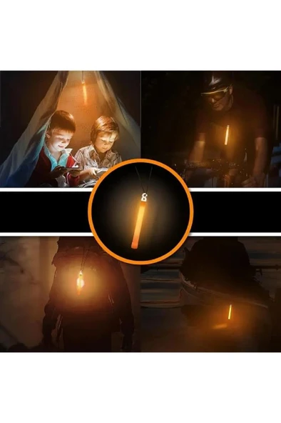 15 cm Turuncu Glow Işık Karanlıkta Parlayan Fosforlu Çubuk Yılbaşı Parti Acil Durum İşaret Çubuğu - Resim 3