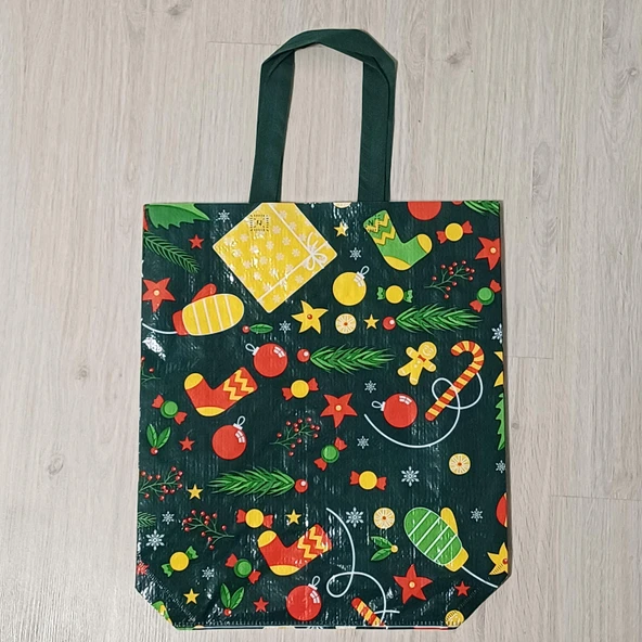 Jüt Yılbaşı Çantası 38,5x44,5x11,5cm YEŞİL ürün görseli