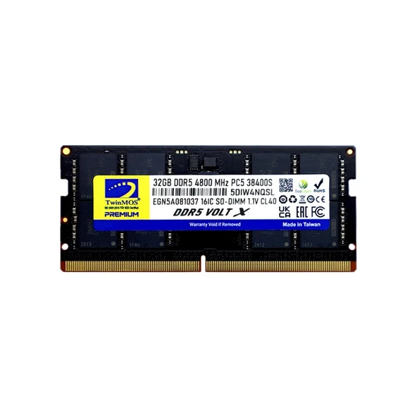 32 GB DDR5 4800MHZ TWINMOS NB TMD532GB4800S40 ürün görseli 1