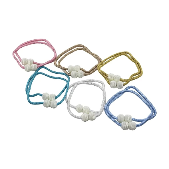 2PCS   BONCUK TOPLU - MIKNATISLI  RENKLİ PERDE İPİ (5365) ürün görseli