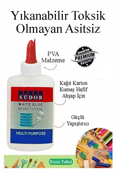 Beyaz Tutkal 40 gr 1 Adet Südor Beyaz Mobilya Tutkalı 40 gr Ahşap Tutkalı Su Bazlı Çok Amaçlı Beyaz Tutkal - Resim 2