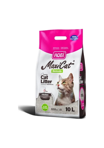 Hobi Maxicat Kokusuz Topaklaşan Bentonit Kedi Kumu 10 L ürün görseli