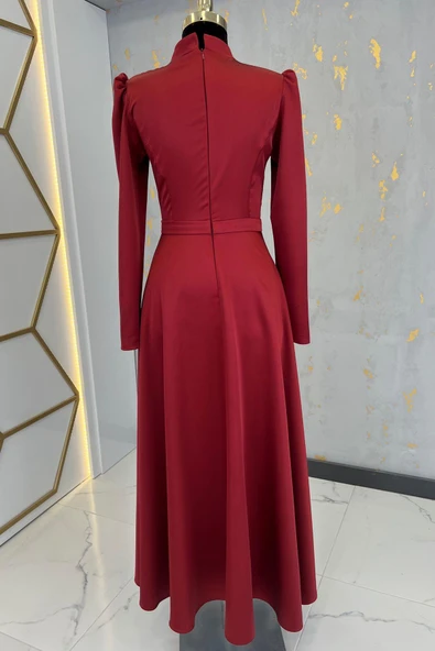 Mina Tesettür Abiye Bordo - Resim 3