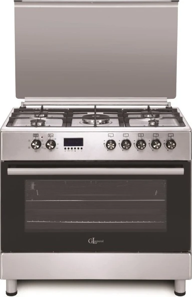 Gl General Desire GLF 9050XP Kuzine Inox Piliç Çevirmeli Fırın Set (GLF9050XP Desire 90 Kuzine Fırın-GLD 041X Davlumbaz) - Resim 5