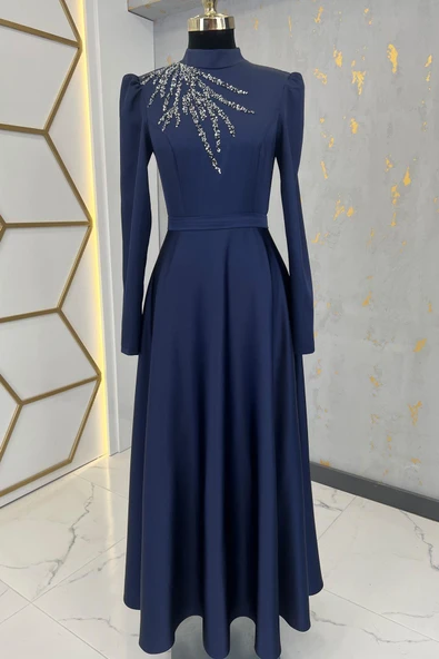 Mina Tesettür Abiye Lacivert ürün görseli