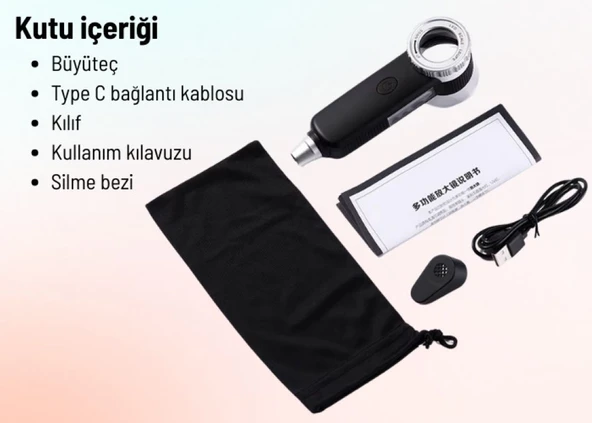 Texta TH-8019 30X Ayarlanabilir Çoklu Işıklı USB Şarjlı El Büyüteci - Resim 5