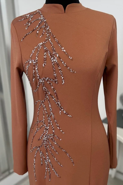 Bahar Tesettür Abiye Soğan Kabuğu - Resim 2