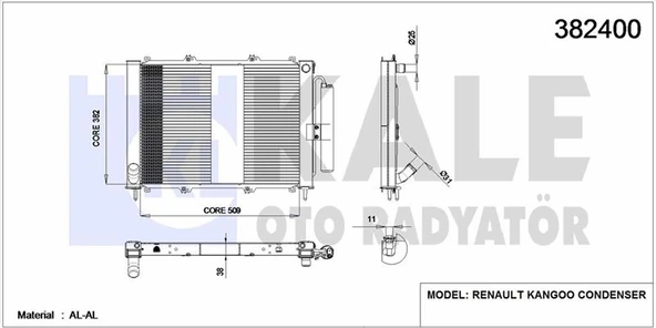 Renault Radyatör Komple (modül Rad+con) - Kondenser/brazıng (al/al)/509x382x38 - Kal 382400 ürün görseli 1