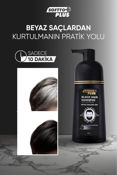 Softto Plus Black Hair Shampoo Siyahlaştırıcı 350 ml - Resim 4