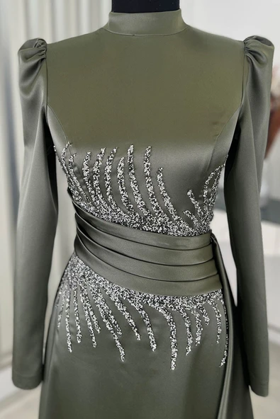 Ceyla Kuyruklu Tesettür Abiye Haki - Resim 2