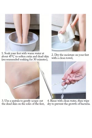 Profesyonel Paslanmaz Çelik Ayak Bakım Seti – Tırnak Makası, Törpü ve Keratin Temizleme Aletleri Dahil | Ergonomik, Hijyenik, Dayanıklı & Hafif Tasarım (1 Adet) - Resim 3