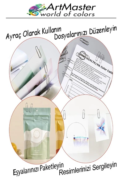 Metal Büyük Ataş 70 mm 100 Lü 1 Paket Nikel Kaplama 55 Sayfa Kapasiteli Metal Ataş Ofis Okul Büro Dayanıklı Paslanmaz - Resim 4