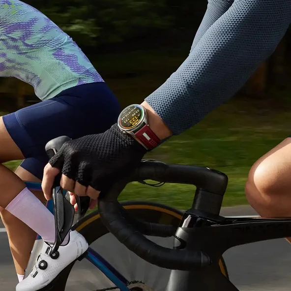 Huawei Watch GT5 Pro 46mm İle Uyumlu SportStripe Örgü Desen Metal Tokalı Silikon Akıllı Saat Kordonu  Mürdüm - Resim 5