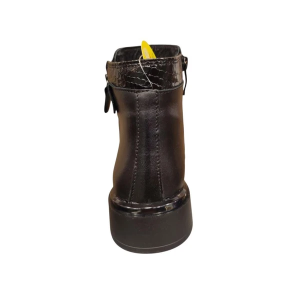 MAMMAMİA D25KB-8135 TOPUKLU FERMUARLI KADIN DERİ BOT - Resim 6