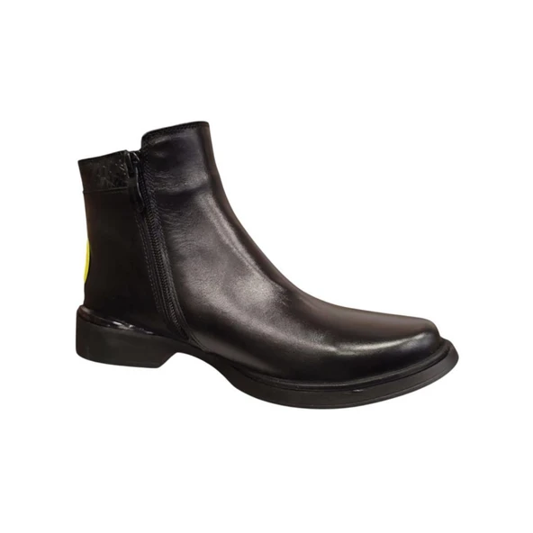 MAMMAMİA D25KB-8135 TOPUKLU FERMUARLI KADIN DERİ BOT - Resim 2