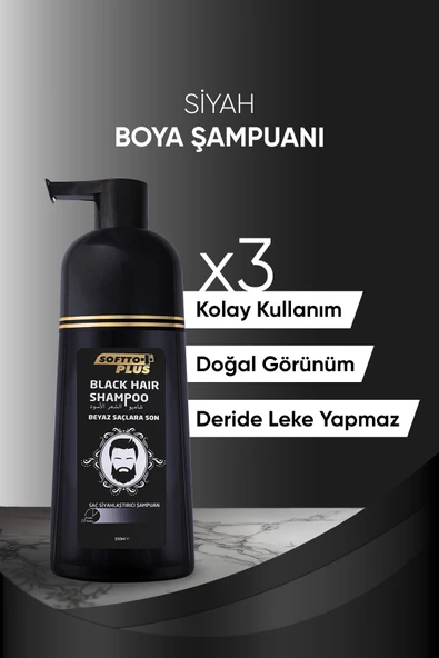 Softto Plus Black Hair Shampoo Siyahlaştırıcı 350 ml - Resim 2