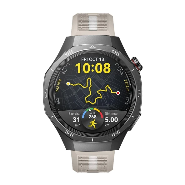 Huawei Watch GT5 Pro 46mm İle Uyumlu SportStripe Örgü Desen Metal Tokalı Silikon Akıllı Saat Kordonu  Starlight - Resim 4