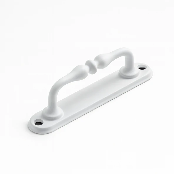 Metal Kapı Çekme Kolu 12 cm Dolap Mobilya Dolap Çekmece Tutamağı Kulp Saclı Kulpları Beyaz - Resim 6