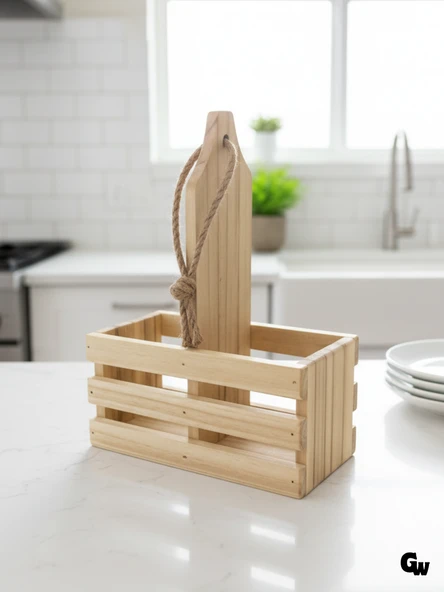 Ahşap Doğal 2Li Yağdanlık ve Sosluk Altı(IHLAMUR - KAVAK) Ahşap Rengi AHŞAP - 5 ADET ürün görseli 1