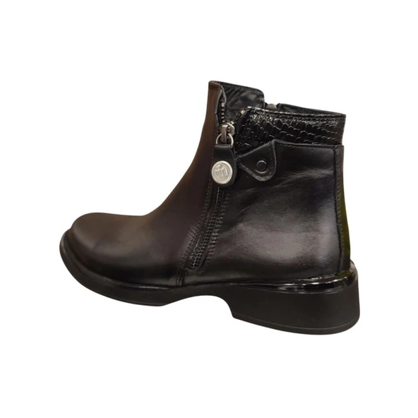 MAMMAMİA D25KB-8135 TOPUKLU FERMUARLI KADIN DERİ BOT - Resim 4