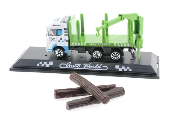 Die Cast Mini Yeşil Kütük Kamyonu - Resim 4