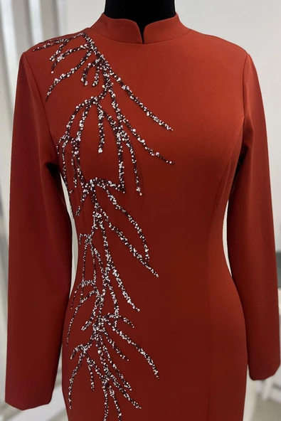 Bahar Tesettür Abiye Kiremit - Resim 2