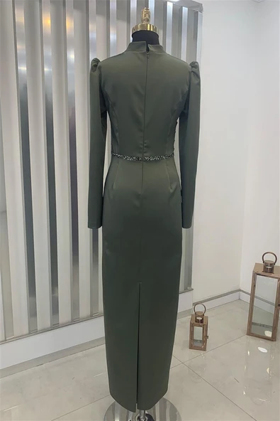 Sare Tesettür Abiye Haki - Resim 3