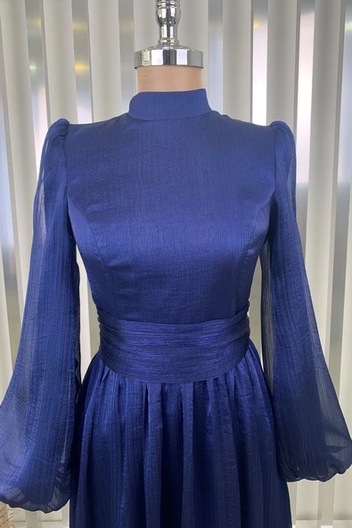 Afra Tesettür Abiye Lacivert - Resim 2