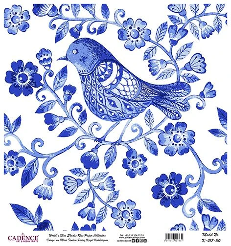 Dünyanın Mavi Tonları Pirinç Dekopaj Kağıdı - K-017 ürün görseli