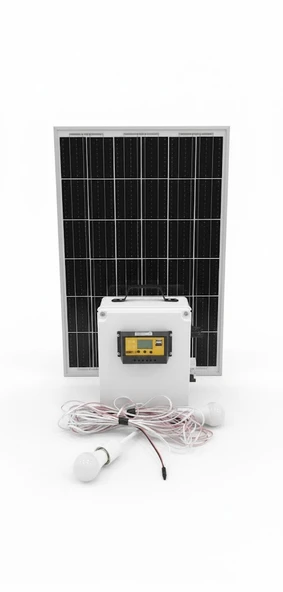 60W Taşınabilir Solar Aydınlatma ve Güç Paketi ürün görseli 1