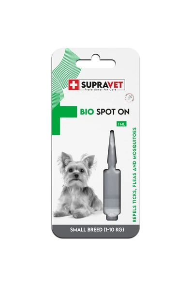 Supravet Küçük Irk Köpek Deri Ve Tüy Bakım Yağı; Bit Pire Kene Dış Asalak Damlası 1-10Kg (1ml) ürün görseli 1