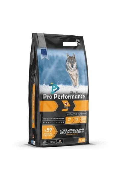 Pro Performance Tavuk Etli ve Yaban Mersinli Orta ve Büyük Irk Yetişkin Köpek Maması 12 Kg ürün görseli 1