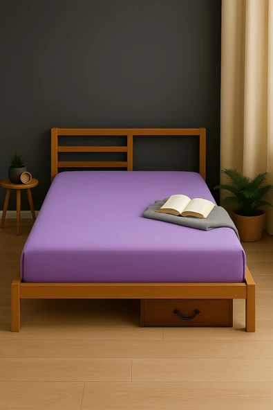 Vivesta Home Lastikli Çarşaf Tek Kişilik 100x200 cm – Lila Renk | ürün görseli