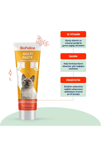 BioFeline Kediler için Multivitaminli Malt macun 100g - Resim 2