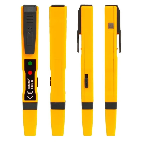 Gesi 6885-48 Dedektörlü Faz Kontrol Kalemi Voltaj Test Aleti - Resim 2
