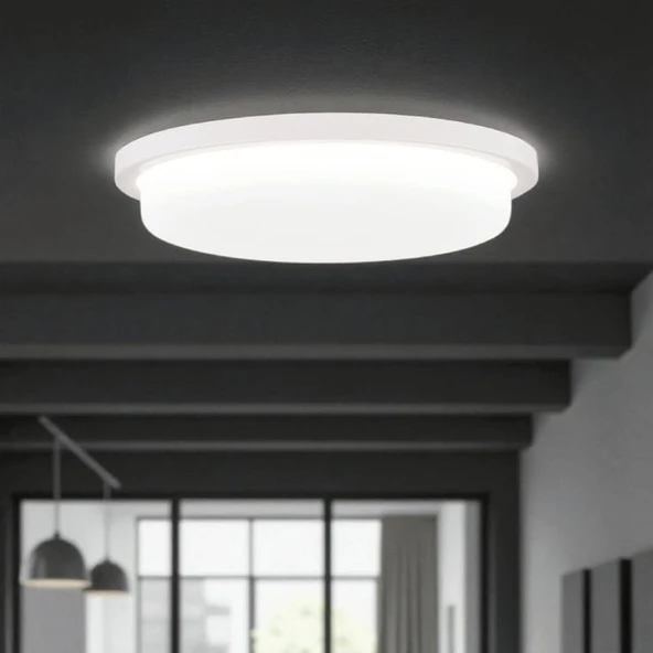 36 Watt 4000 Kelvin Led İç ve Dış Mekan 3200 Lümen Plastik Tavan ve Duvar Armatürü, Led Tavan Aplik - Resim 3