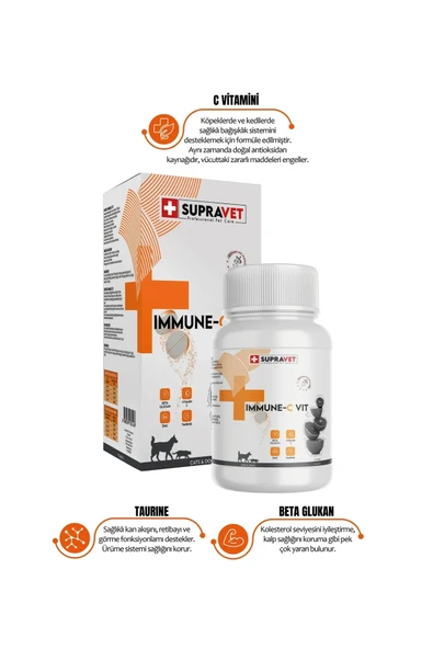 Supravet Kedi ve Köpek Immune C-Vitamin Tablet 75'li ürün görseli 1