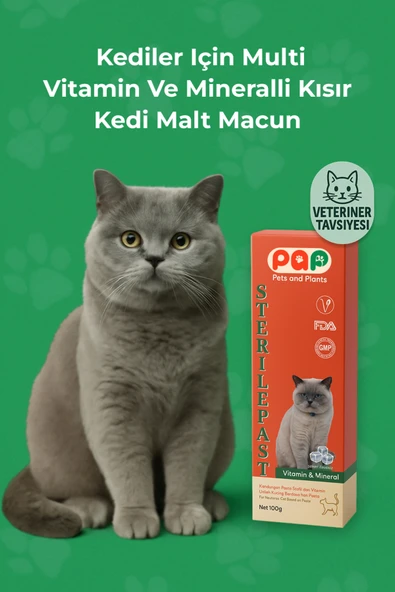 Pets and Plants Sterile Paste Kısırlaştırılmış Kediler Için Multi Vitamin Ve Mineralli Kısır Kedi Malt Macun 100 gr ürün görseli 1