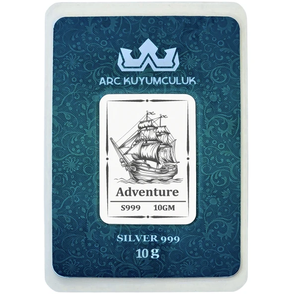 Hediyeye Özel 10 Gram Gemi Temalı 999 Ayar Gümüş ile Üretilmiş Gümüş Külçesi-738 ürün görseli