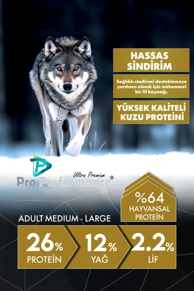 Pro Performance Ultra Premium Adult Medium Ve Large Kuzulu Köpek Maması 12 Kg - Resim 5