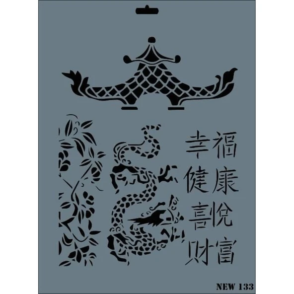 Rich New Seri N-133 Stencil 35x25 cm - Resim 3