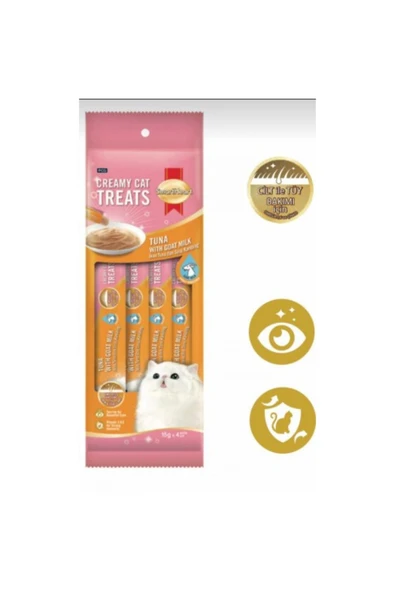 SmartHeart Krema Tuna ile Keçi Sütlü Kedi Ödülü 4x15 Gr ürün görseli 1