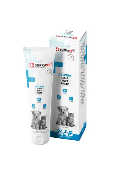 Supravet Calcium Kedi ve Köpekler İçin Kalsiyum Malt Paste 100 Gr ürün görseli 1