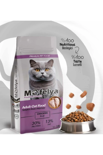 MOFELYA Yetişkin Kedi Maması 15 kg Tavuklu - Resim 2