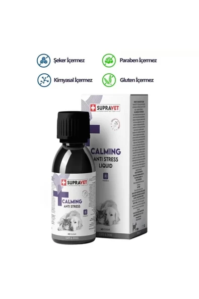 Supravet Calming Anti Stress Kedi ve Köpekler için Sıvı Sakinleştirici Damla 100 Ml ürün görseli 1
