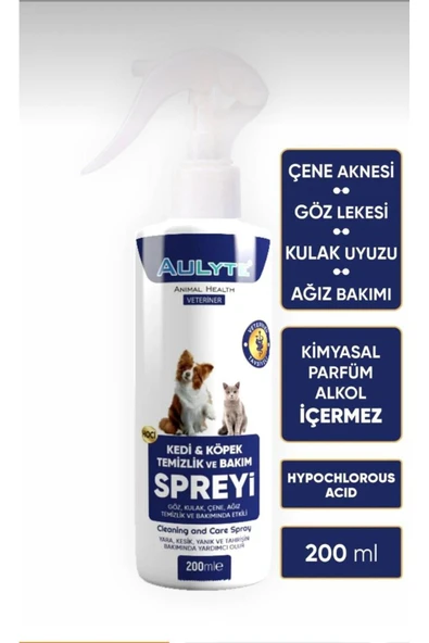 MOFELYA AULYTE KEDİ KÖPEK TEMİZLİK VE BAKIM 200 ML YARA KESİK TAHRİŞ BAKIMINDA YARDIMCI OLUR ürün görseli 1
