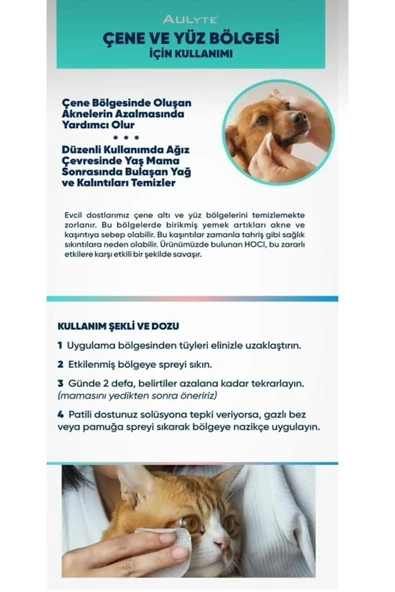 MOFELYA AULYTE KEDİ KÖPEK TEMİZLİK VE BAKIM 200 ML YARA KESİK TAHRİŞ BAKIMINDA YARDIMCI OLUR - Resim 2