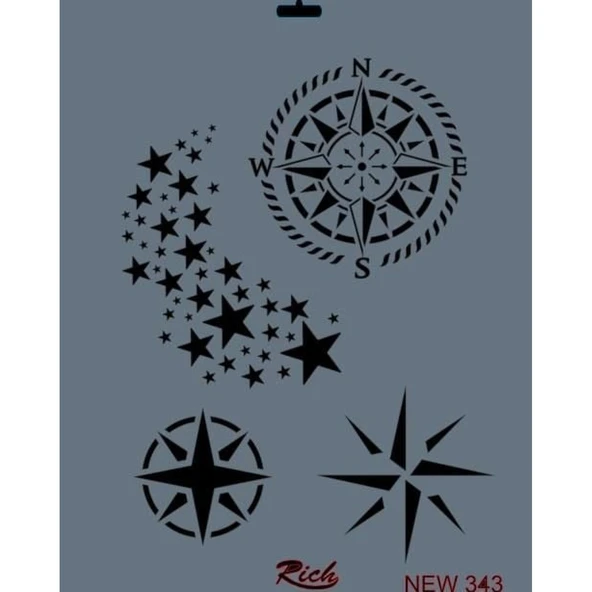 Rich New Seri N-343 Stencil 35x25 cm - Resim 2